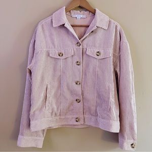 HYFVE Pink Corduroy Button Up Shacket